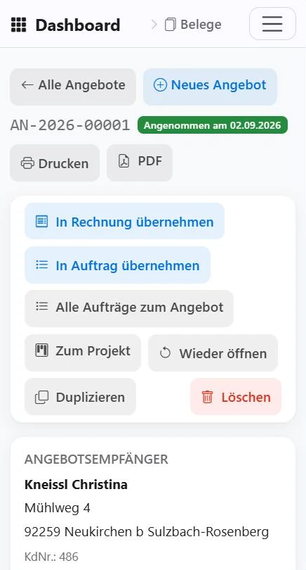 Angebot auf dem Handy