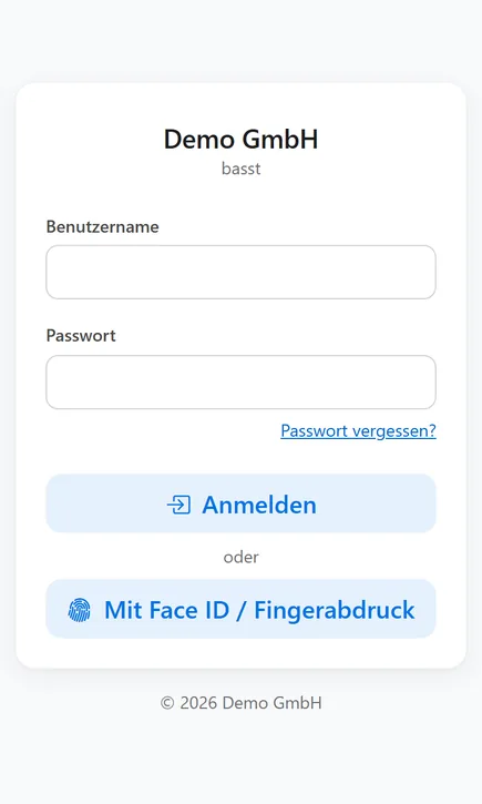 Anmeldung am Handy mit dem Knopf für Face ID oder Fingerabdruck