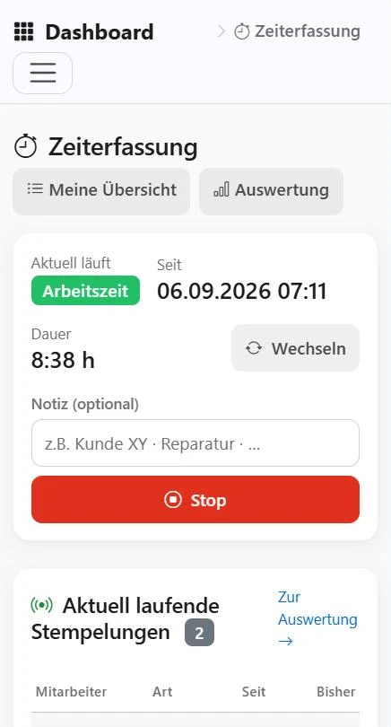 Stempeln auf dem Handy